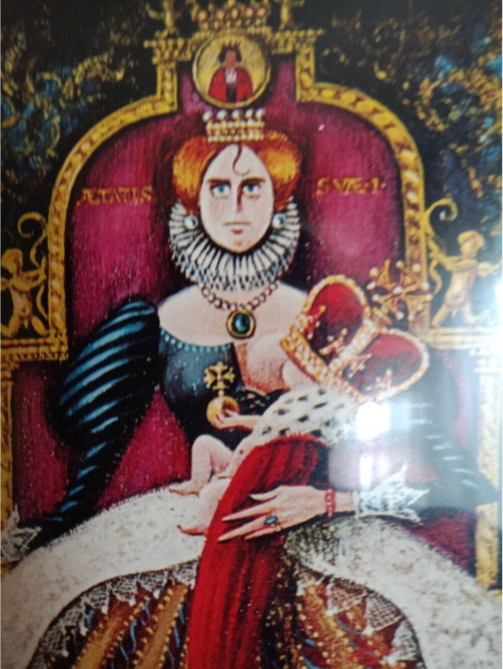 Whimsical Renaissance Queen Framed Wall Decor, Surreal Art Print 8"x6"